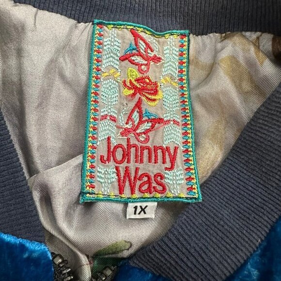 Johnny Was Vivian Velvet Bomber Jacket 100% silk velvet Size 1X Plus size - Picture 7 of 8
